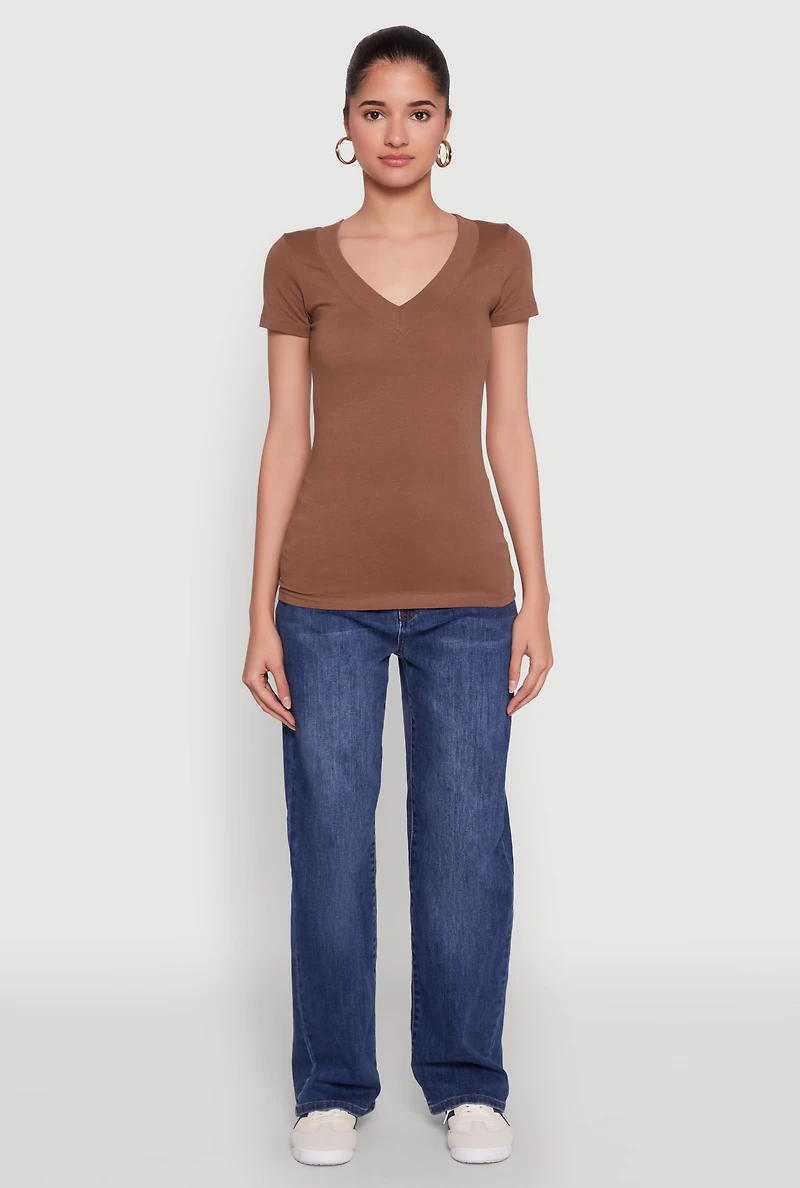 Short Sleeve V Neck T Shirt