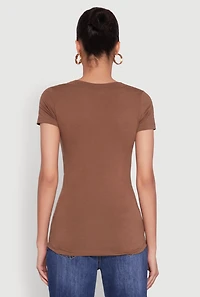 Womens Short Sleeve V Neck T Shirt,