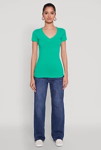 Short Sleeve V Neck T Shirt