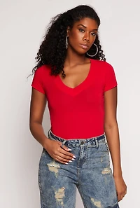 Short Sleeve V Neck T Shirt