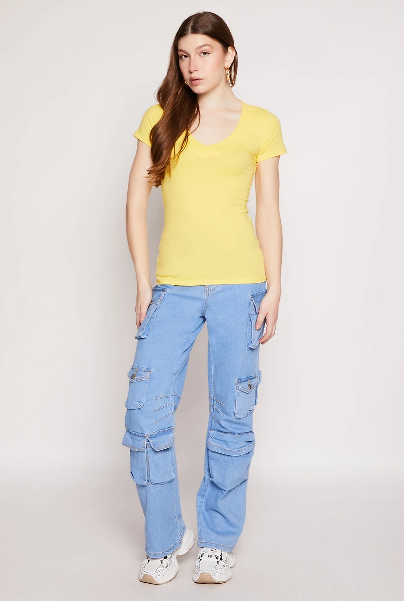 Short Sleeve V Neck T Shirt