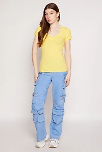 Short Sleeve V Neck T Shirt