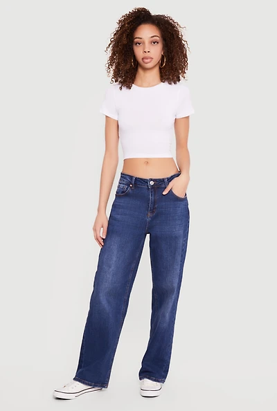Basic Short Sleeve Cropped Tee