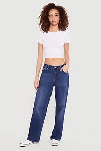 Basic Short Sleeve Cropped Tee