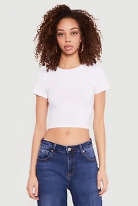 Basic Short Sleeve Cropped Tee