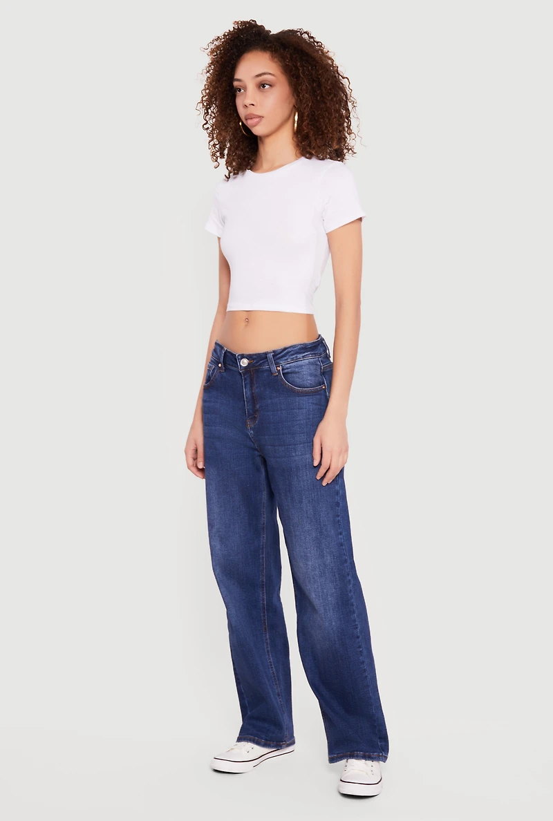 Basic Short Sleeve Cropped Tee