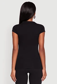 Womens Embroidered Button Front Polo Shirt,