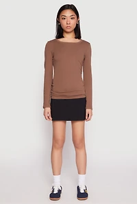 Basic Long Sleeve Crew Neck T Shirt