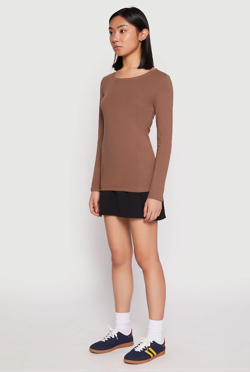 Basic Long Sleeve Crew Neck T Shirt