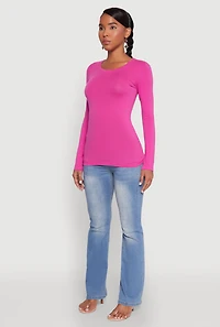 Basic Long Sleeve Crew Neck T Shirt