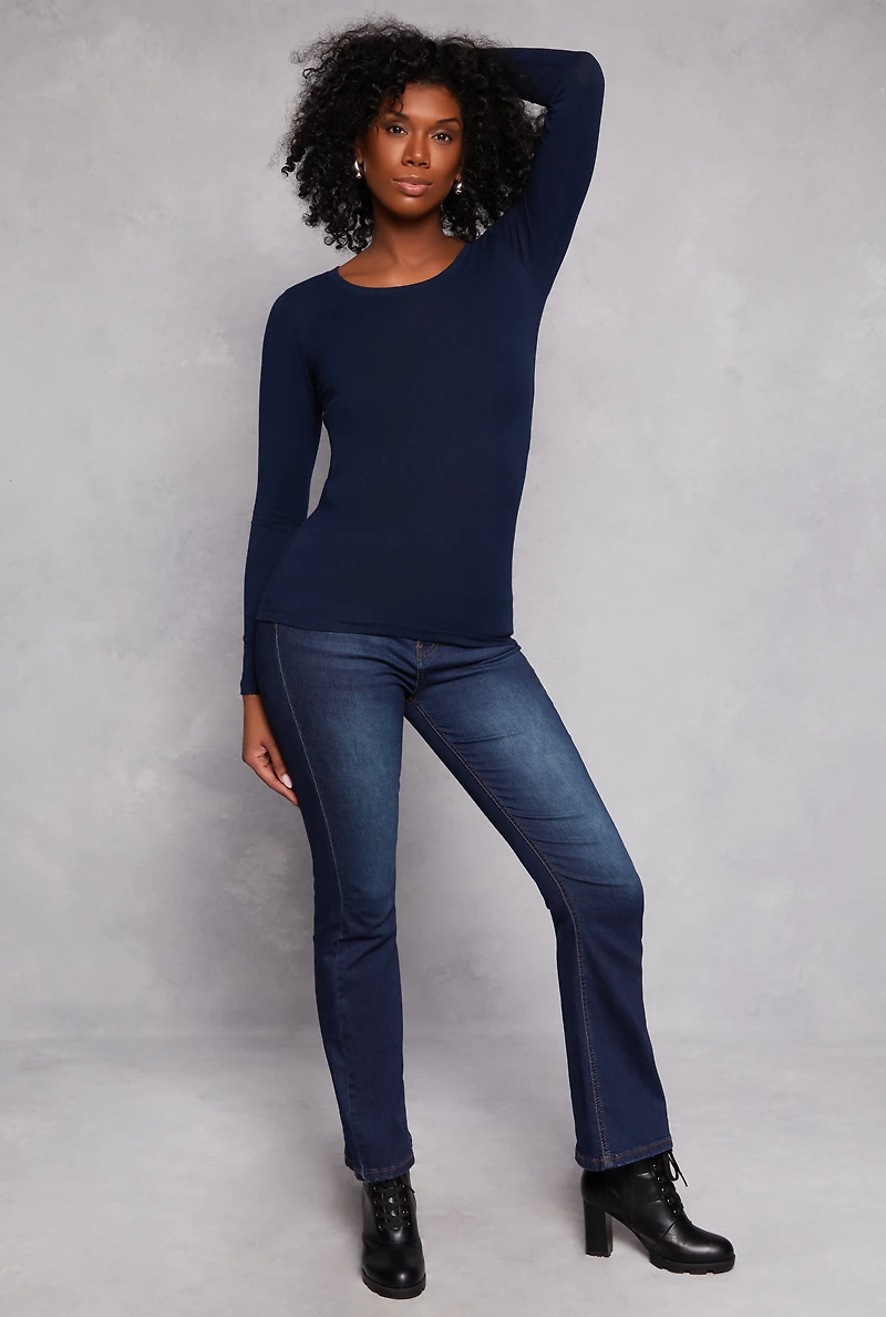 Womens Long Sleeve Crew Neck Top,