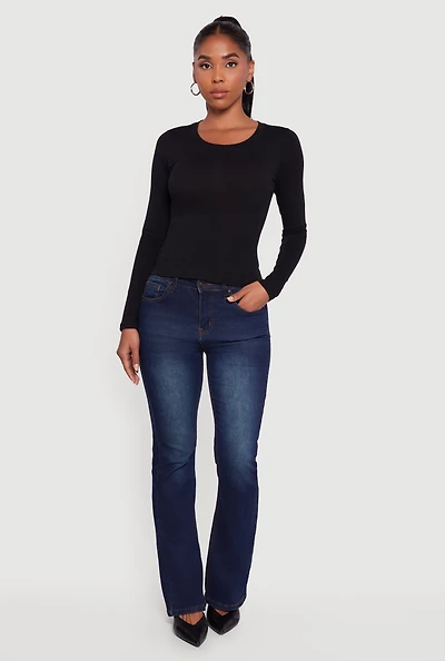 Womens Long Sleeve Scoop Neck Tee,