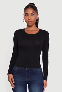 Womens Classic Scoop Neck Long Sleeve Tee,