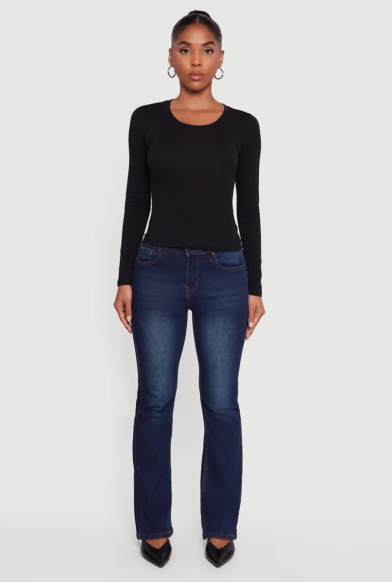 Womens Classic Scoop Neck Long Sleeve Tee,