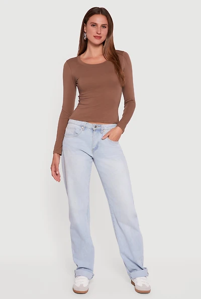 Womens Long Sleeve Scoop Neck Tee,