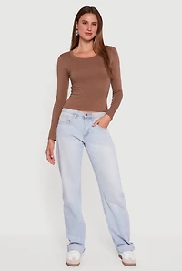 Womens Long Sleeve Scoop Neck Tee,
