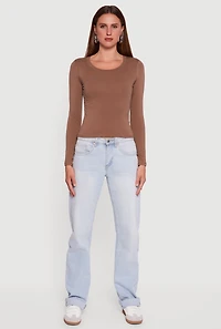 Womens Long Sleeve Scoop Neck Tee,