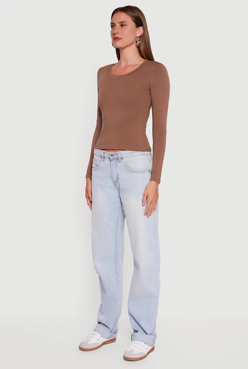 Womens Long Sleeve Scoop Neck Tee,