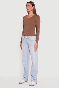 Womens Long Sleeve Scoop Neck Tee,