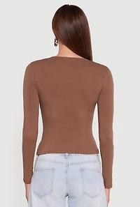 Womens Long Sleeve Scoop Neck Tee,