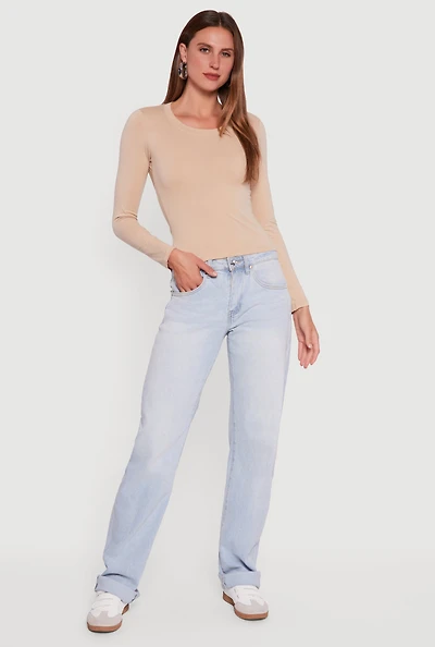 Womens Long Sleeve Scoop Neck Tee,