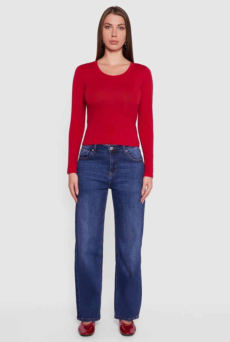 Long Sleeve Scoop Neck Tee