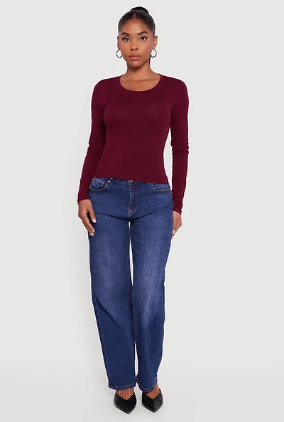 Womens Long Sleeve Scoop Neck Tee,