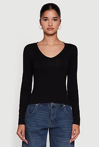 Long Sleeve V Neck T-Shirt