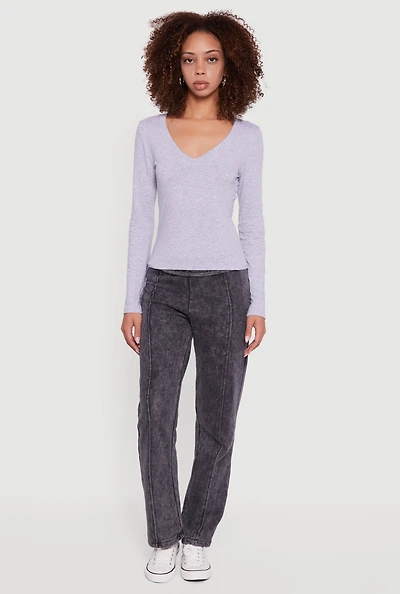 Long Sleeve V Neck T-Shirt