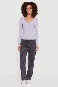 Long Sleeve V Neck T-Shirt