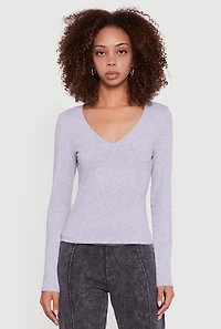 Long Sleeve V Neck T-Shirt