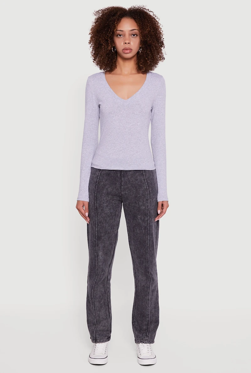 Long Sleeve V Neck T-Shirt