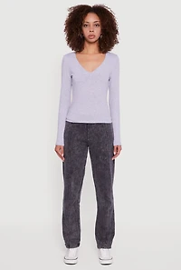 Long Sleeve V Neck T-Shirt