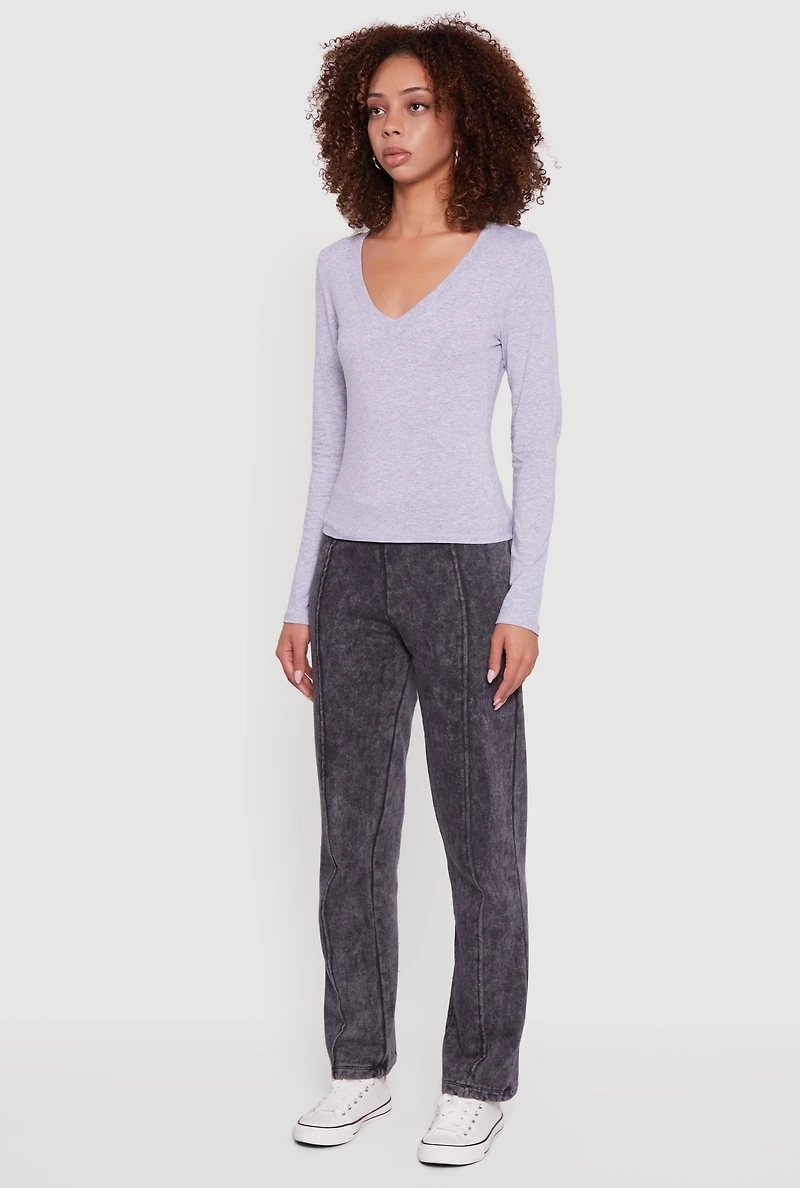 Long Sleeve V Neck T-Shirt