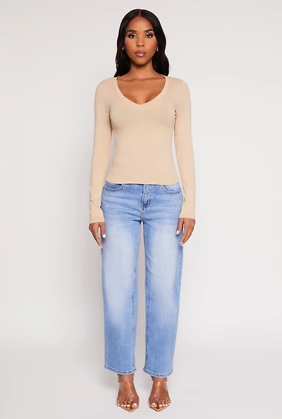 Womens Hailey V-Neck Long Sleeve Tee,