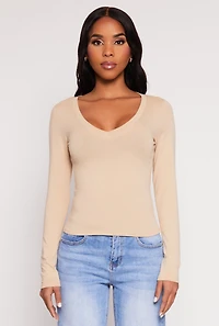 Womens Hailey V-Neck Long Sleeve Tee,