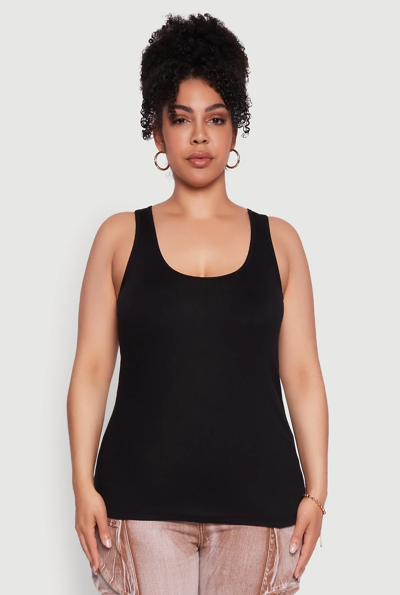 Plus Rib Knit Tank Top