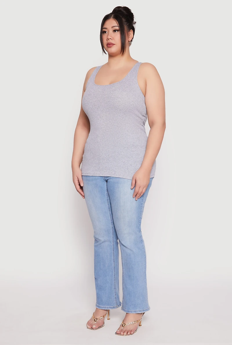 Plus Rib Knit Tank Top