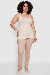 Womens Plus Rib Knit Tank Top,