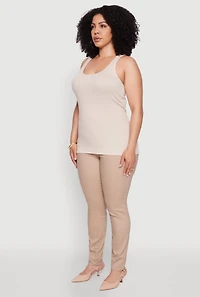 Womens Plus Rib Knit Tank Top,