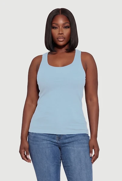 Plus Rib Knit Tank Top
