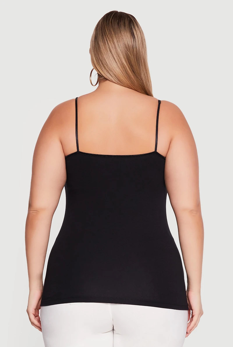 Plus Basic Scoop Neck Cami with Shelf Bra