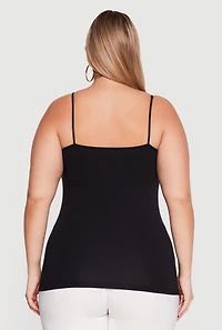 Plus Basic Scoop Neck Cami with Shelf Bra