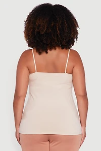 Womens Plus Basic Scoop Neck Cami with Shelf Bra,