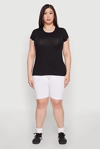 Womens Plus Basic Crew Neck Tee,