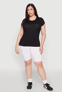 Womens Plus Basic Crew Neck Tee,