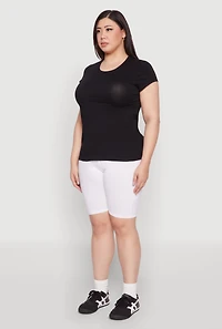 Womens Plus Basic Crew Neck Tee,