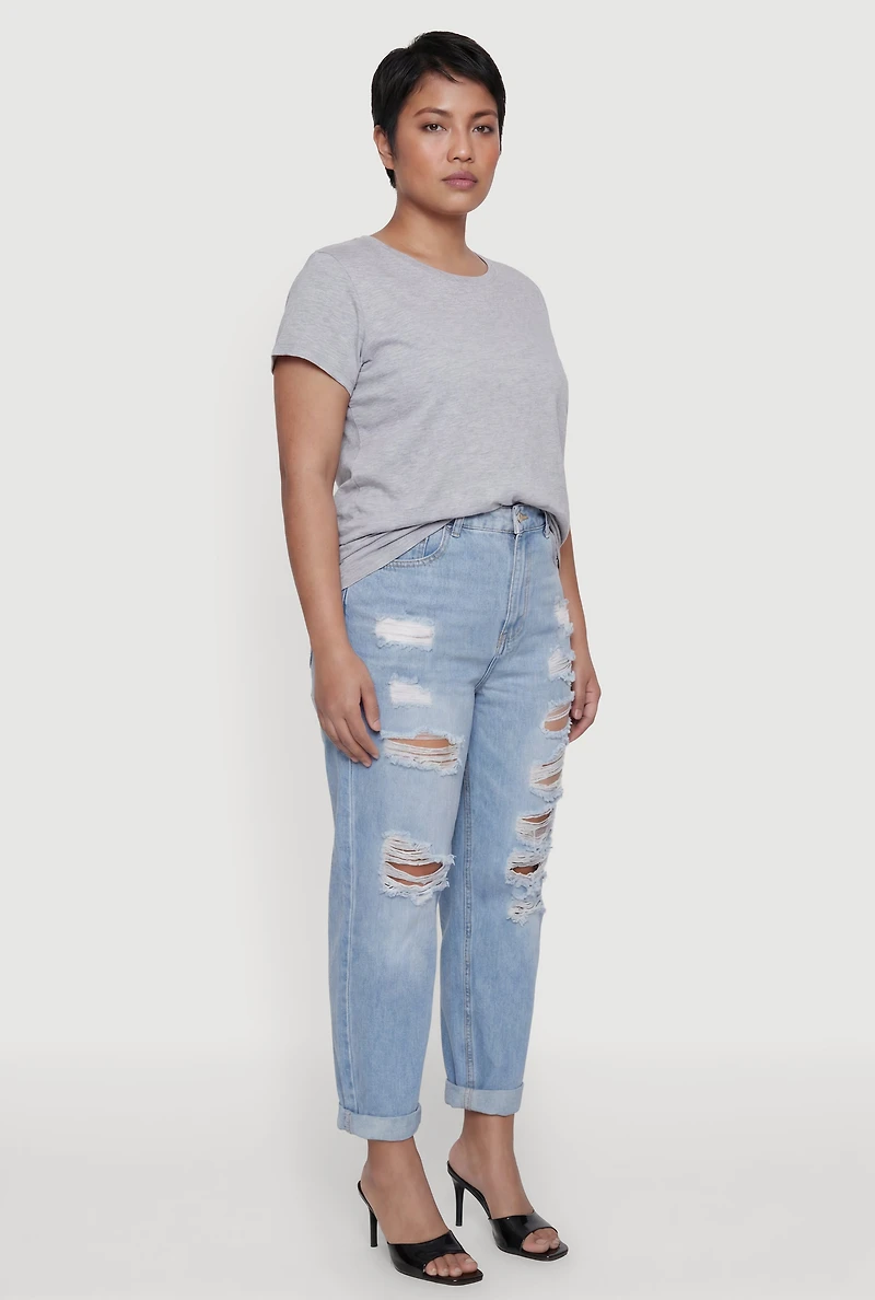 Plus Crew Neck Short Sleeve Tee