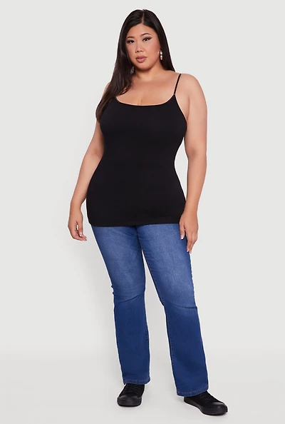 Womens Plus Basic Shelf Bra Cami,