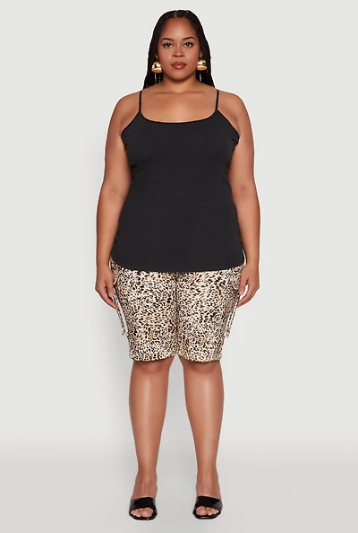Womens Plus Basic Shelf Bra Cami,
